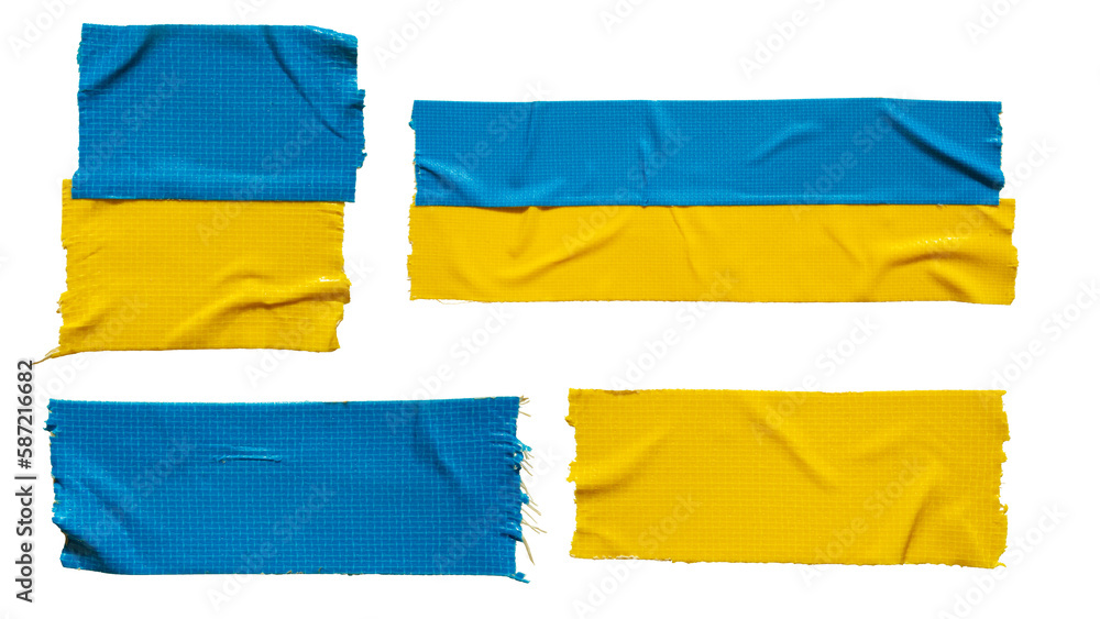 Obraz premium Blue and yellow cloth tape