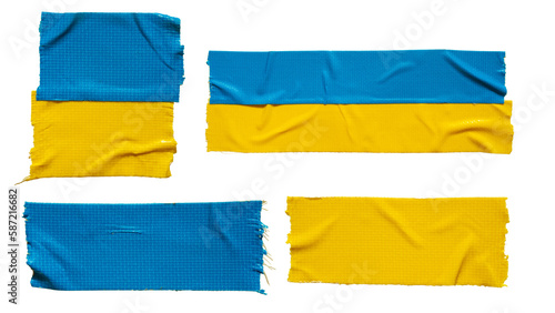 Blue and yellow cloth tape