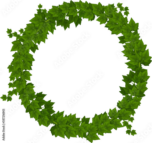 Φωτογραφία Ivy round frame, climbing vine green circle border