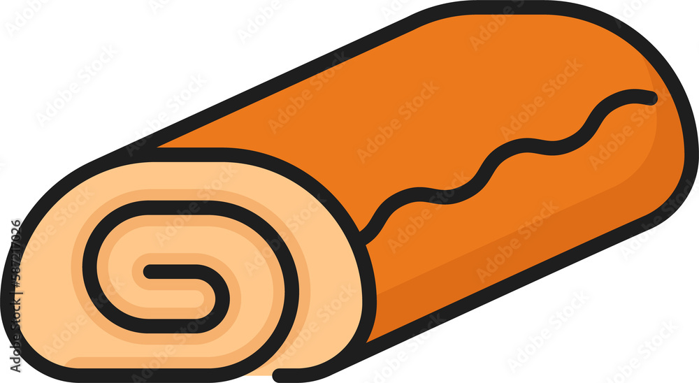 Tasty rolled pastry with sweet filling vector food Tasty rolled pastry with sweet filling vector food