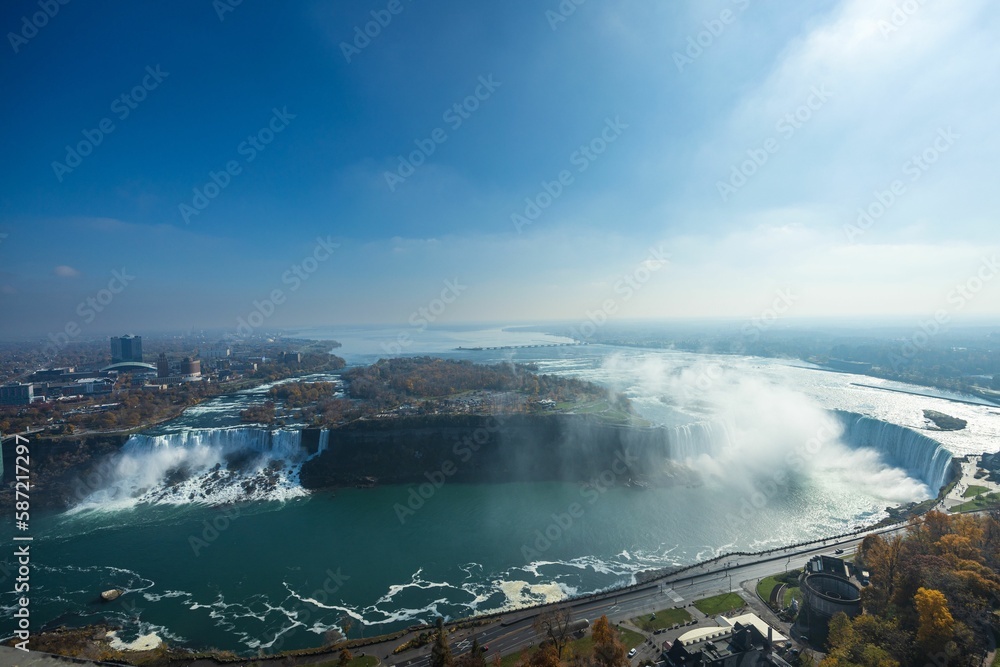 Aerial view of the Niagara Falls in Canada Aerial view of the Niagara Falls in Canada