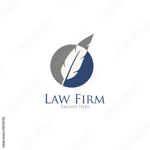 law firm legal with pillar logo icon vector template