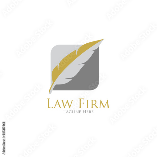 Law office illustrations. Vector vintage attorney, advocate labels, juridical firm badges collection