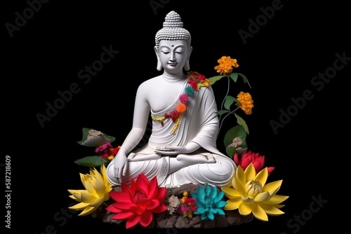 Buddha Purnima, Indian Buddhist religious holiday. AI generated.