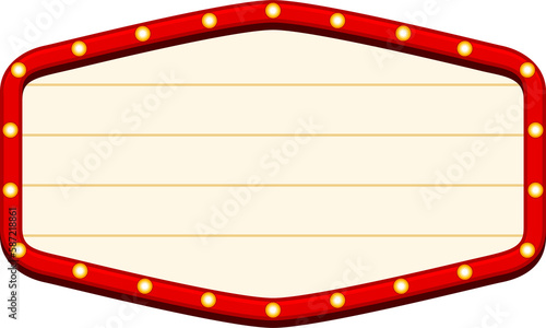 Retro lightbox signage, cinema sign neon billboard