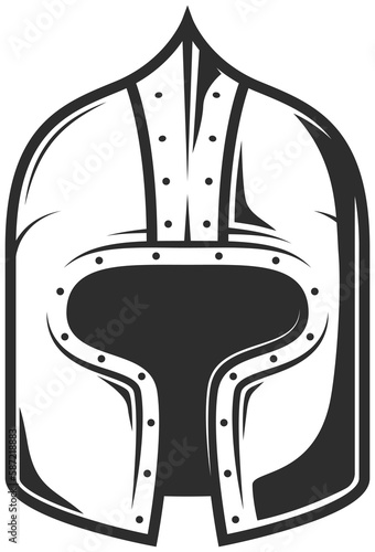 Knight warrior helmet, medieval soldier armor photo