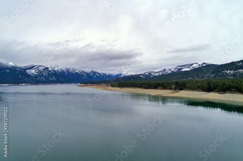 Winter landscape at Cle Elum Lake in the Cascade Mountains of Washington State