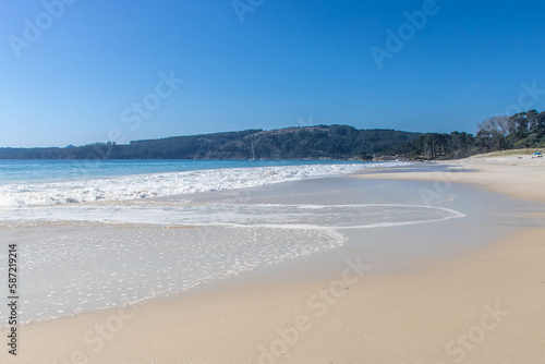 Beautiful Nerga beach in Cangas, Galicia