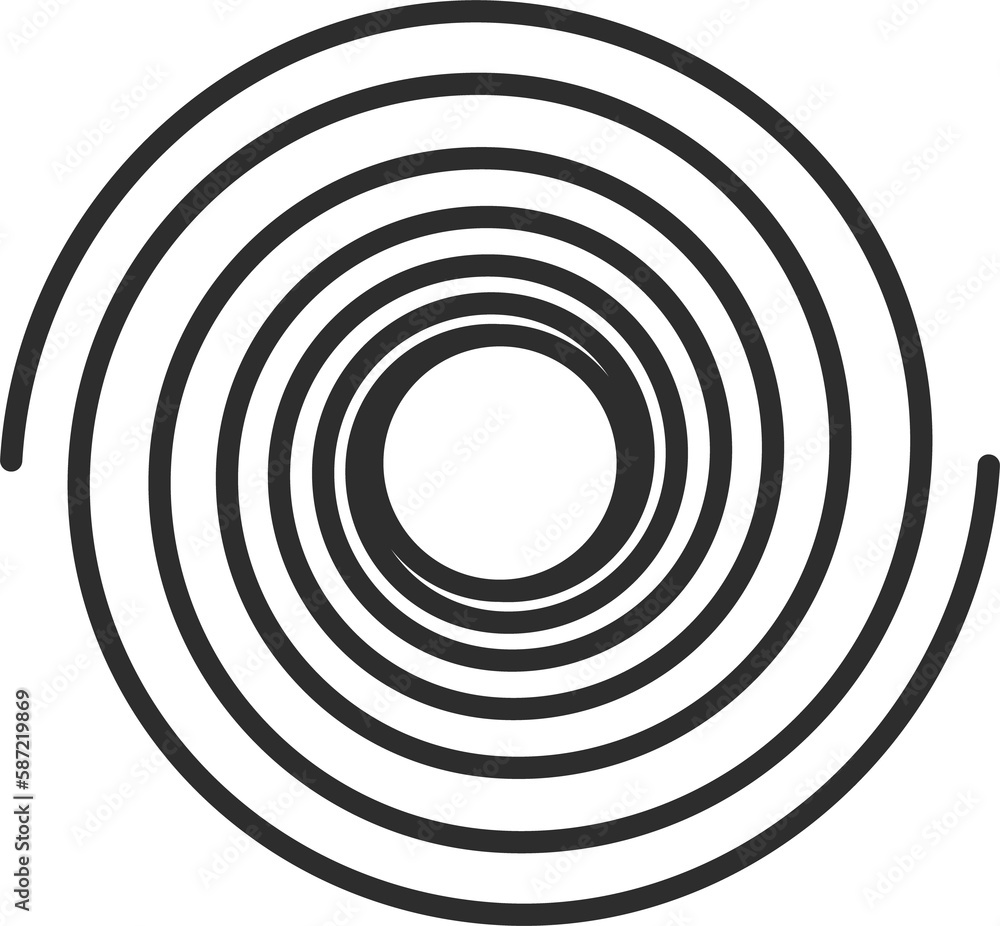 Spiral swirl motion, coil twirl icon, circle waves Spiral swirl motion, coil twirl icon, circle waves