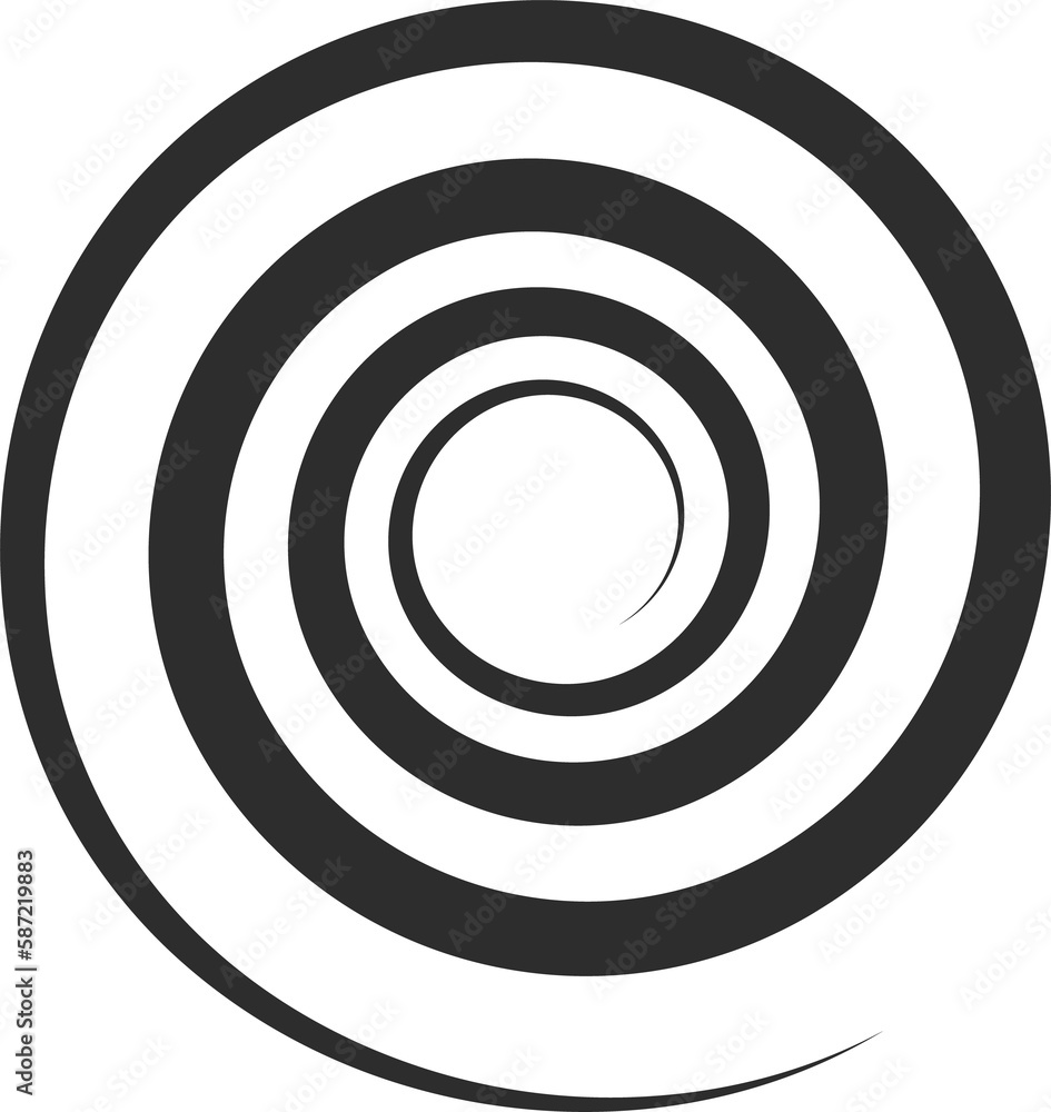 Circle waves, spiral swirl motion, coil twirl icon Circle waves, spiral swirl motion, coil twirl icon