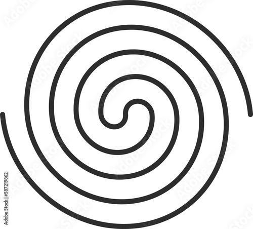 Spiral swirl motion, coil twirl icon, circle waves