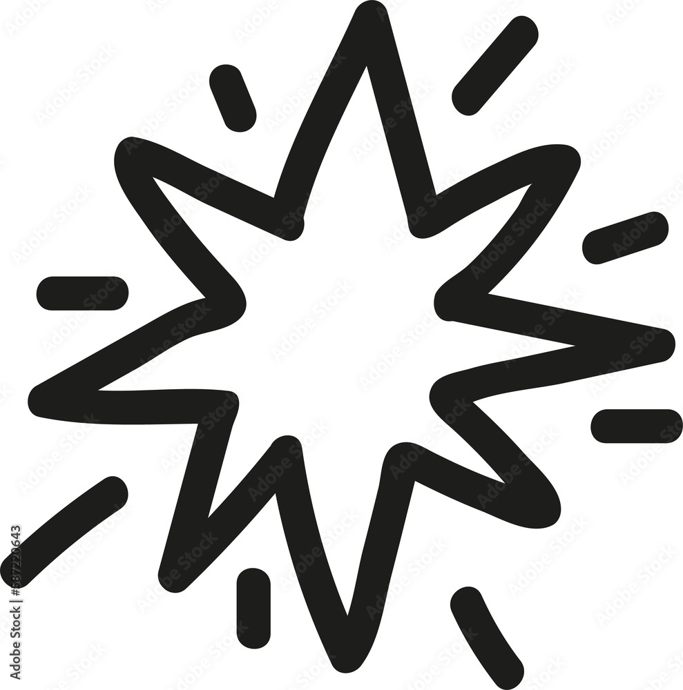 Shining sparkle bright star isolated doodle sketch Shining sparkle bright star isolated doodle sketch