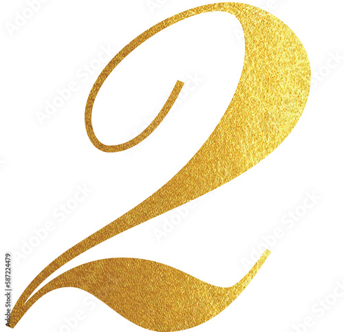 Gold calligraphy Number 2
