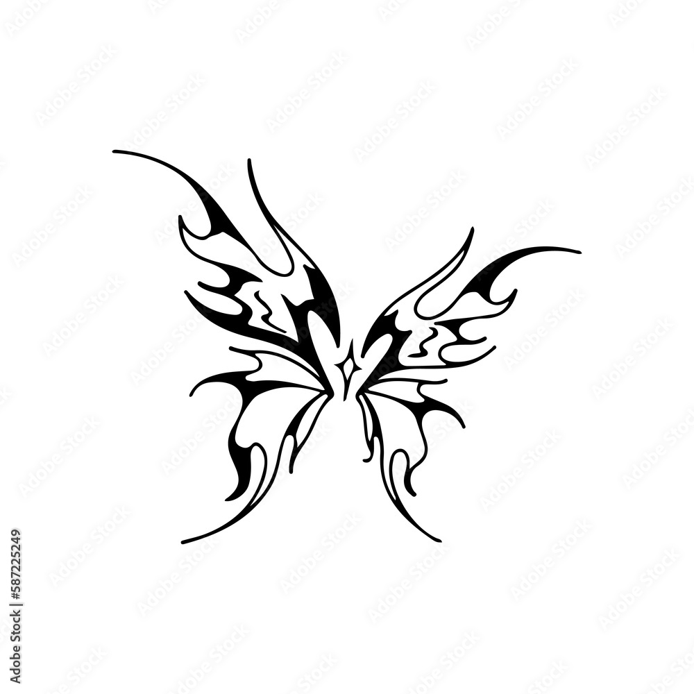 vector illustration of butterfly tattoo concept