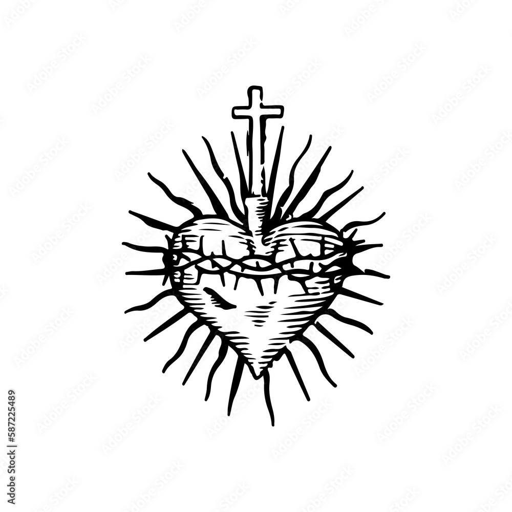 vector illustration of heart with cross concept vector illustration of heart with cross concept
