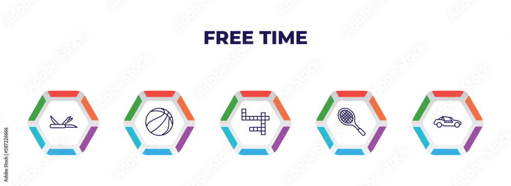 editable outline icons with infographic template. infographic for free time concept. included multitool, sports, crossword, tennis racket, buggy icons. editable outline icons with infographic template. infographic for free time concept. included multitool, sports, crossword, tennis racket, buggy icons.