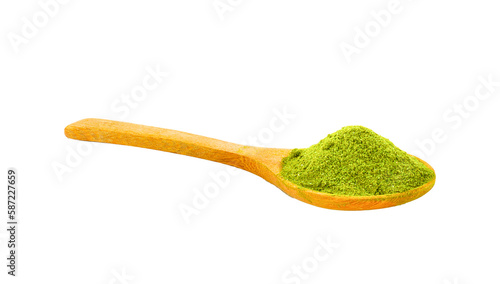powdered matcha Green tea isolated on a png background.