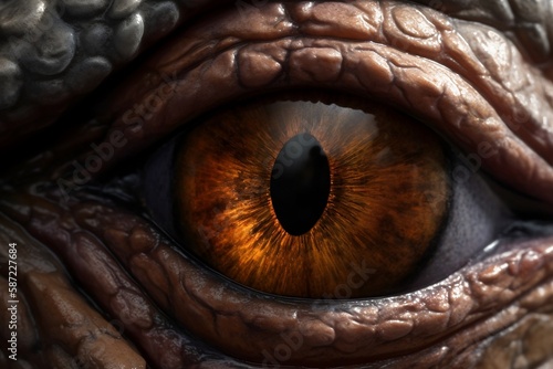 Dinosaur Eye - Close-Up View of a Reptile s Eye