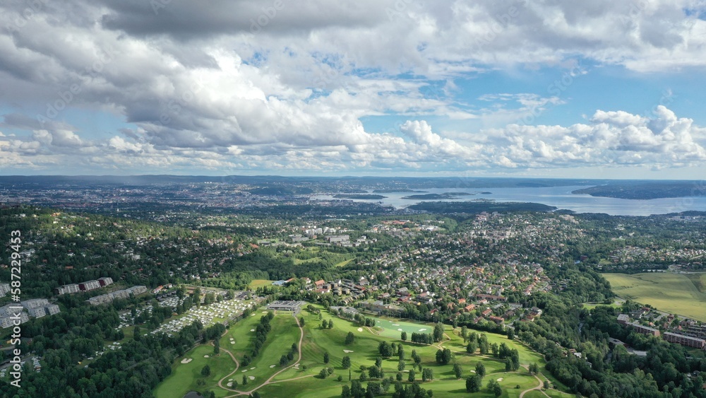 vue panoramique d'Oslo depuis Holmenkollen, norvège