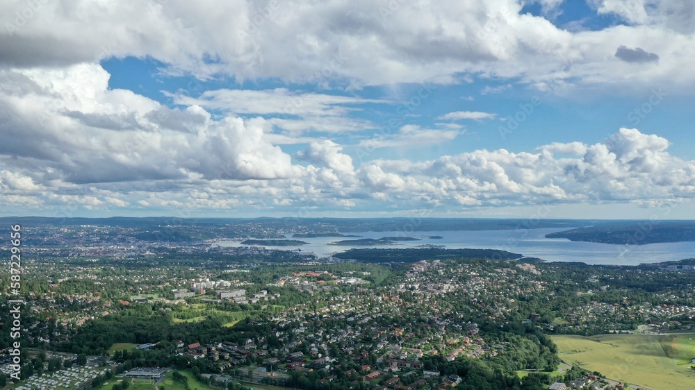 vue panoramique d'Oslo depuis Holmenkollen, norvège