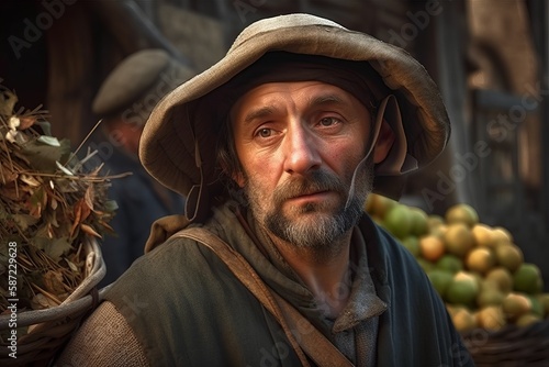 Europe medieval farmer. Generate Ai