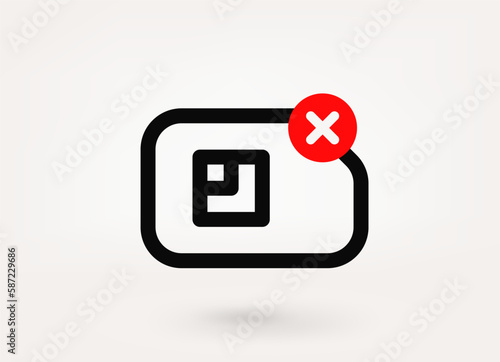 Speech cloud pictogram with copy space and ban mark. 3d vector icon