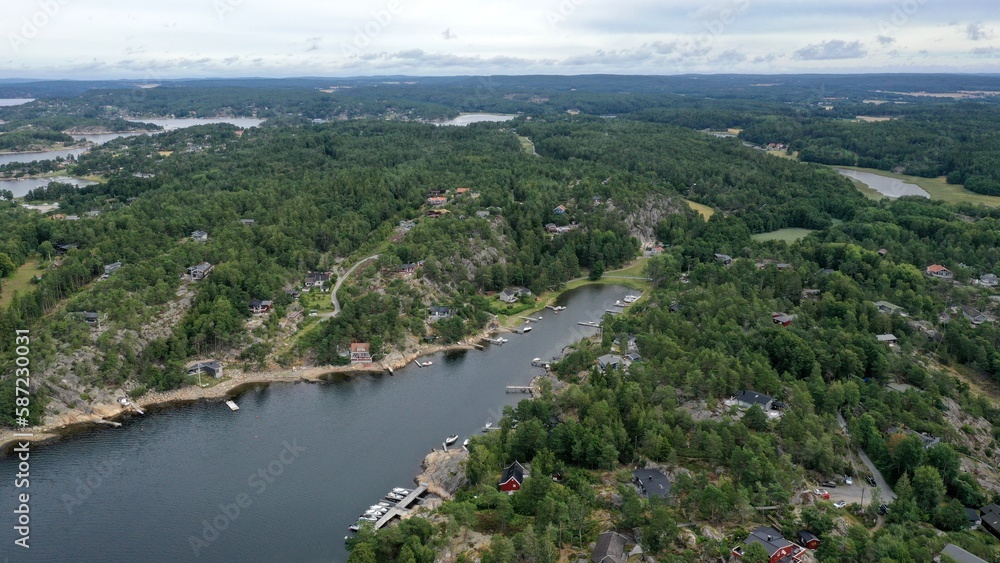 Fototapeta premium paysage de foret et de cote rocheuse en Norvège