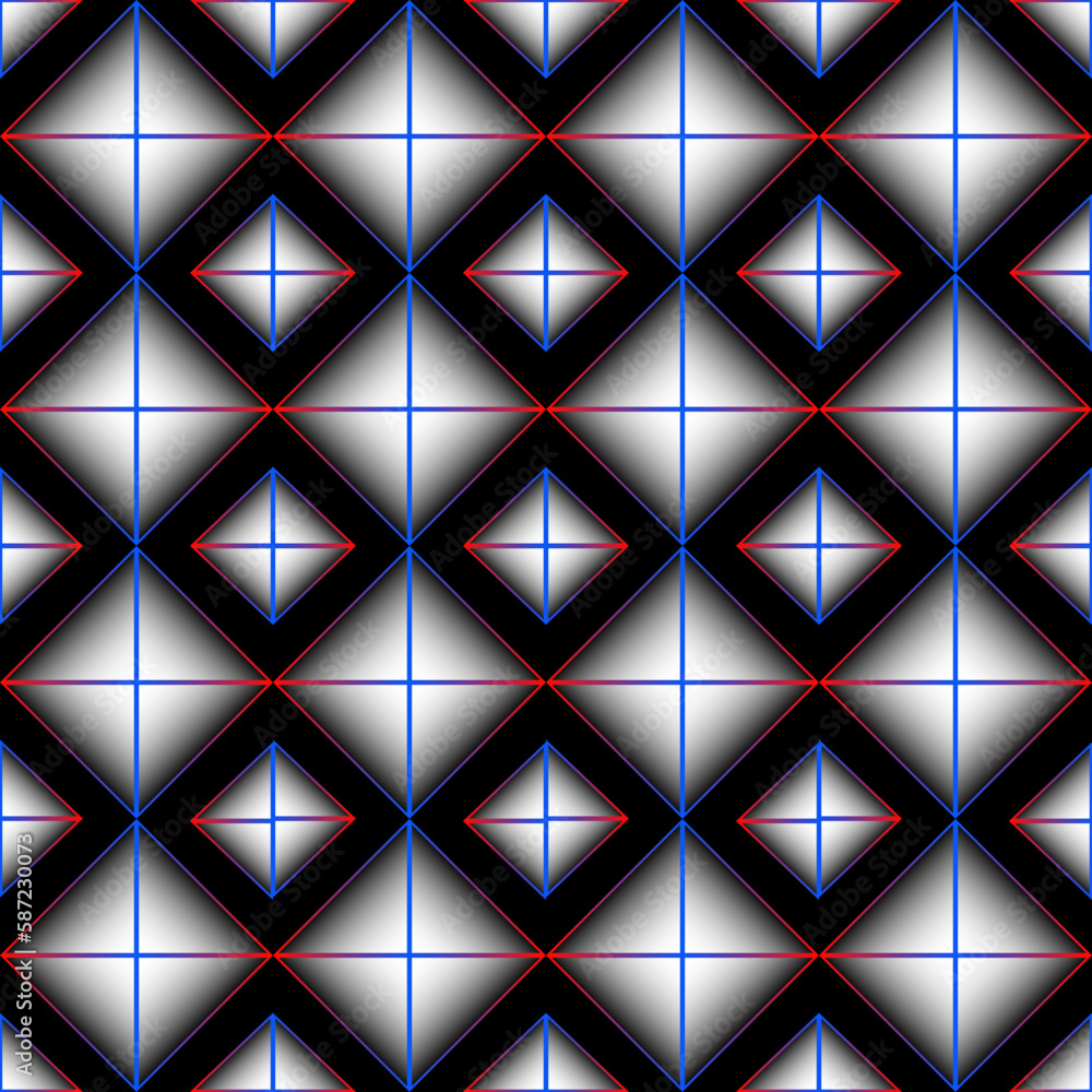 Obraz premium Seamless geometric pattern with rhombuses. Vector illustration.