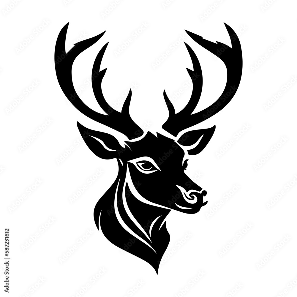 Deer vector silhouette, deer logo, isolated on white background. Deer vector silhouette, deer logo, isolated on white background.
