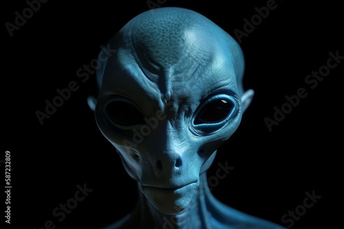 Scary blue alien. Generate Ai