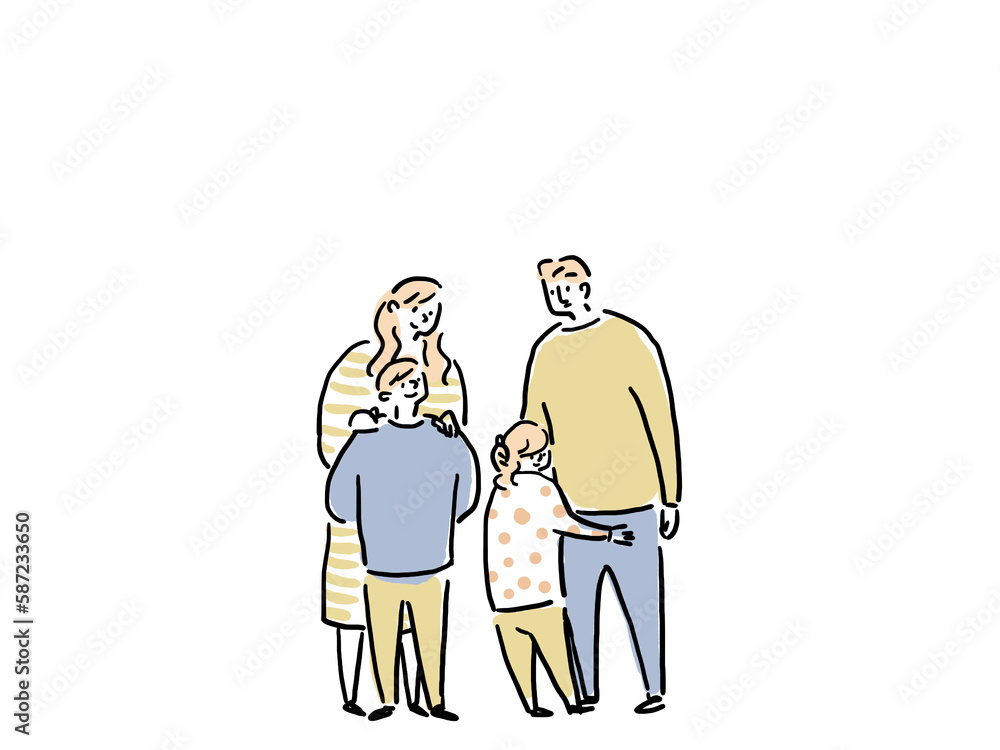 父親と母親と兄と妹、四人家族(カラー) 父親と母親と兄と妹、四人家族(カラー)
