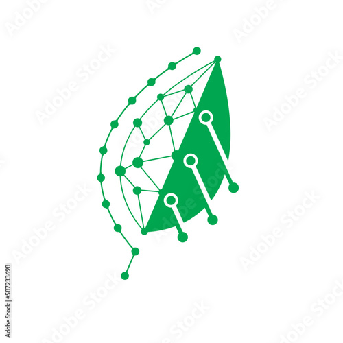 leaf technology icon vector illustration design template