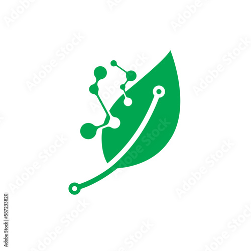 leaf technology icon vector illustration design template