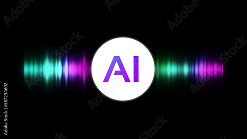 Artificial intelligence animation, sound of assistant