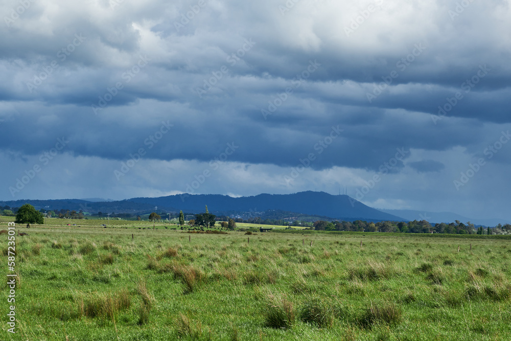 Flooded Grazing and Pasture Land around Yarra Glen Victoria. During the Recent Heavy Rains In The Area.