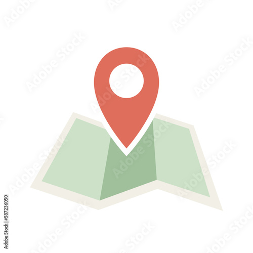 map pointer flat icon, location destination pin