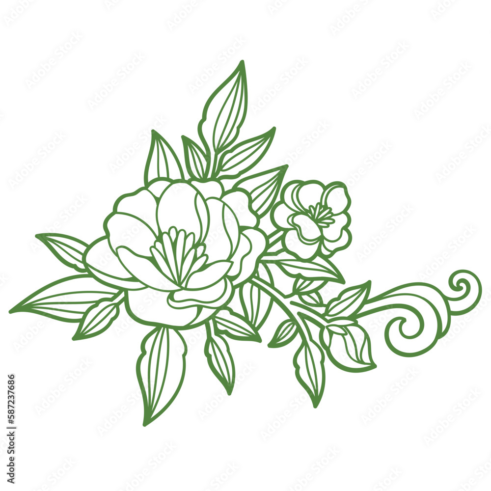 Outline Floral Element