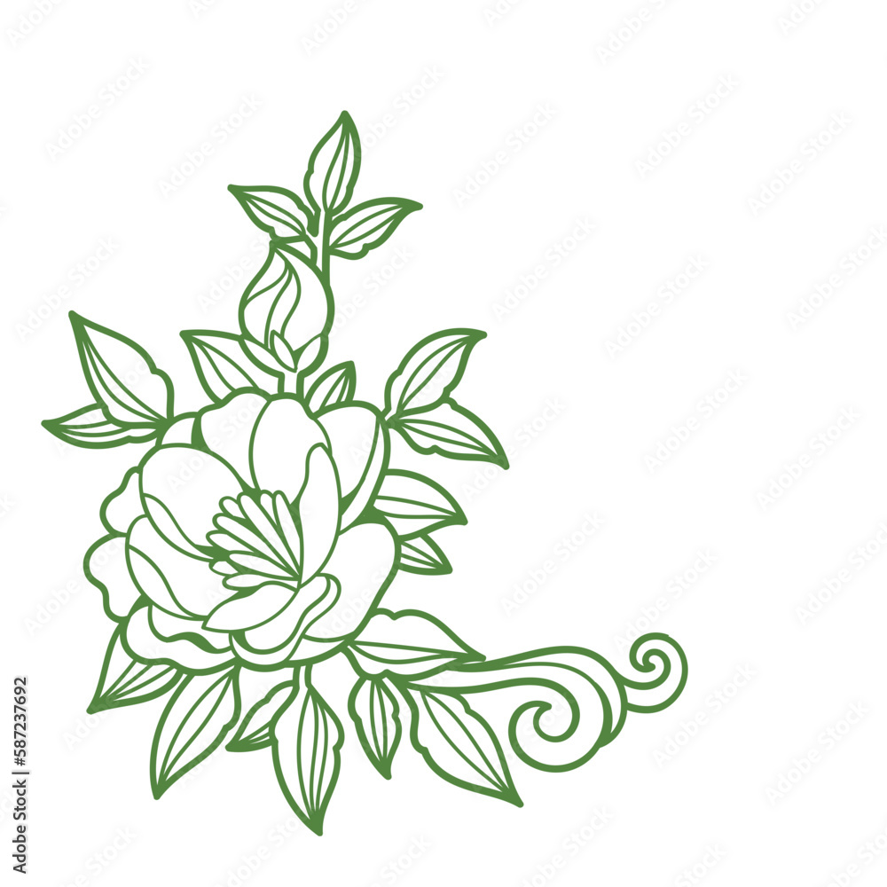 Outline Floral Element Outline Floral Element