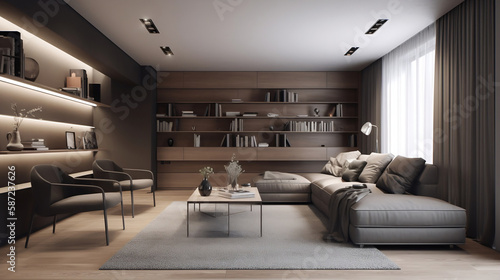 Living room designs, interior design, concepts and ideas. house designs.living room designs. Generative AI.