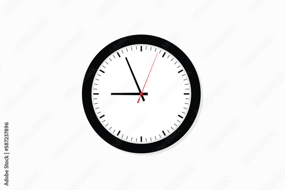 clock vector. office wall clock icon isolated on white background. Element design template