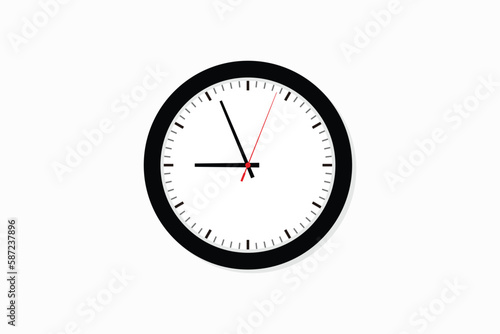clock vector. office wall clock icon isolated on white background. Element design template