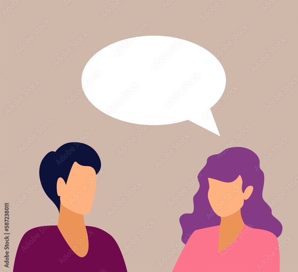 person and speech bubbles person and speech bubbles