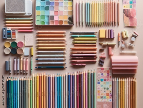 Top view of Artistic Supplies
