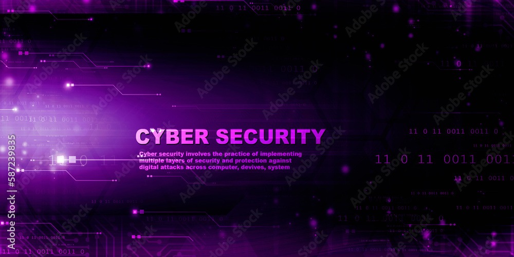Fototapeta premium 2d illustration abstract Cyber security