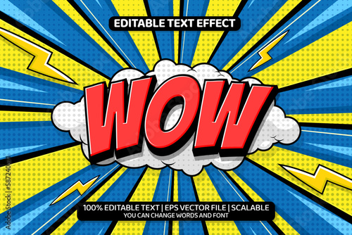 Wow Retro Comic editable text effect