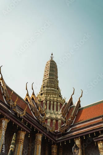 Vertical shot of the Grand Palace in the streets of Bangkok, Thailand during the day