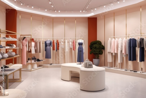 Luxury clothing store with clothes, shoes and other personal accessories © Tixel