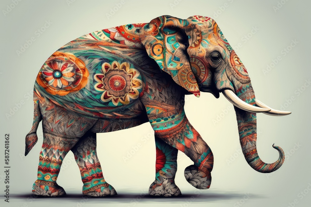 Obraz premium Beautiful animal retro style art Elephant