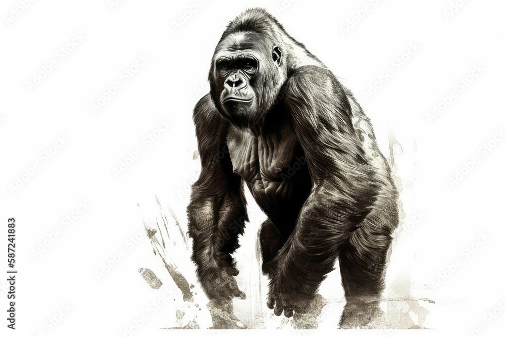 Fototapeta premium beautiful animal retro style art Gorilla