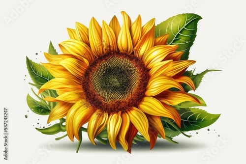 Wallpaper Mural sunflower isolated on white Torontodigital.ca